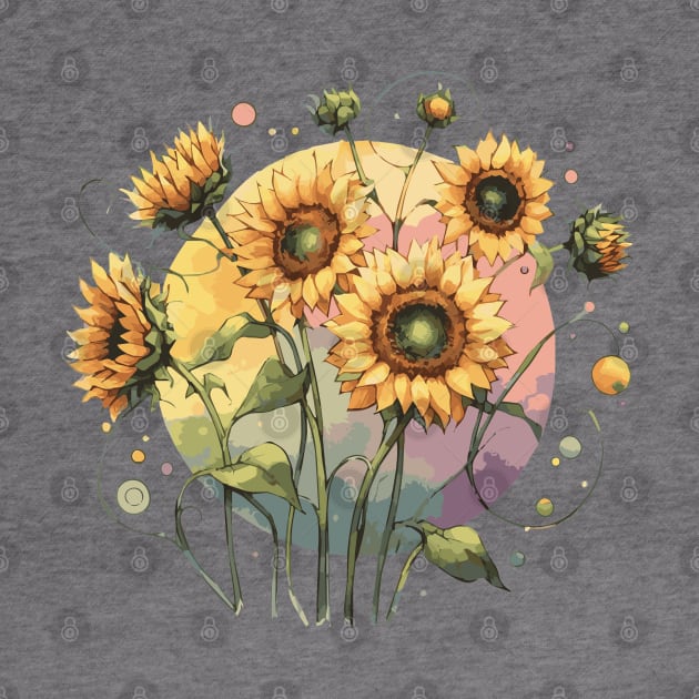 Sunflowers Watercolor by Heartsake